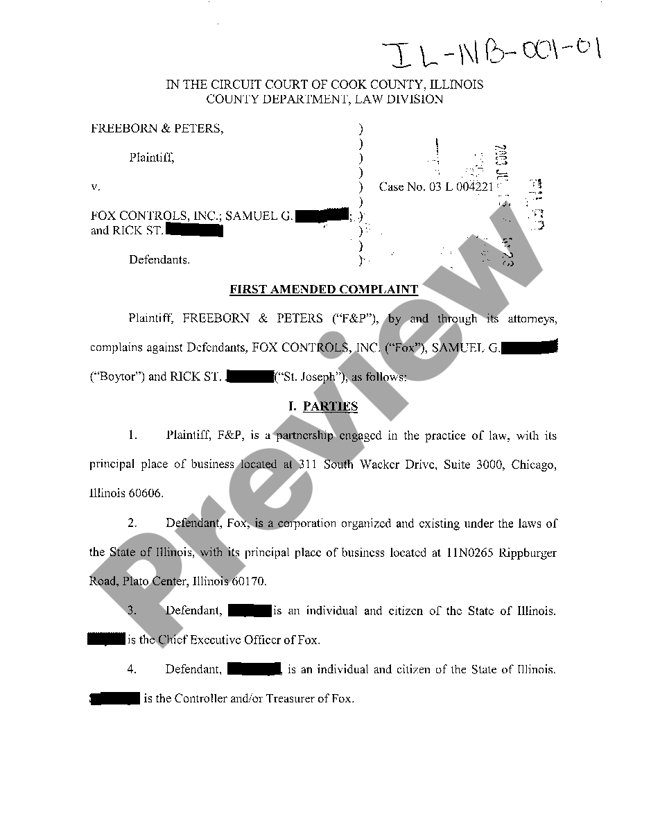 Cook Illinois First Amended Complaint regarding Collection of Attorneys ...