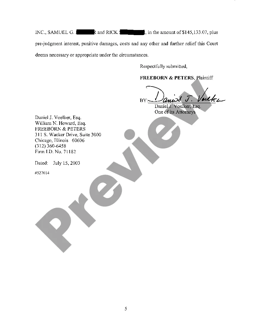 Preview A01 First Amended Complaint regarding Collection of Attorneys Fees