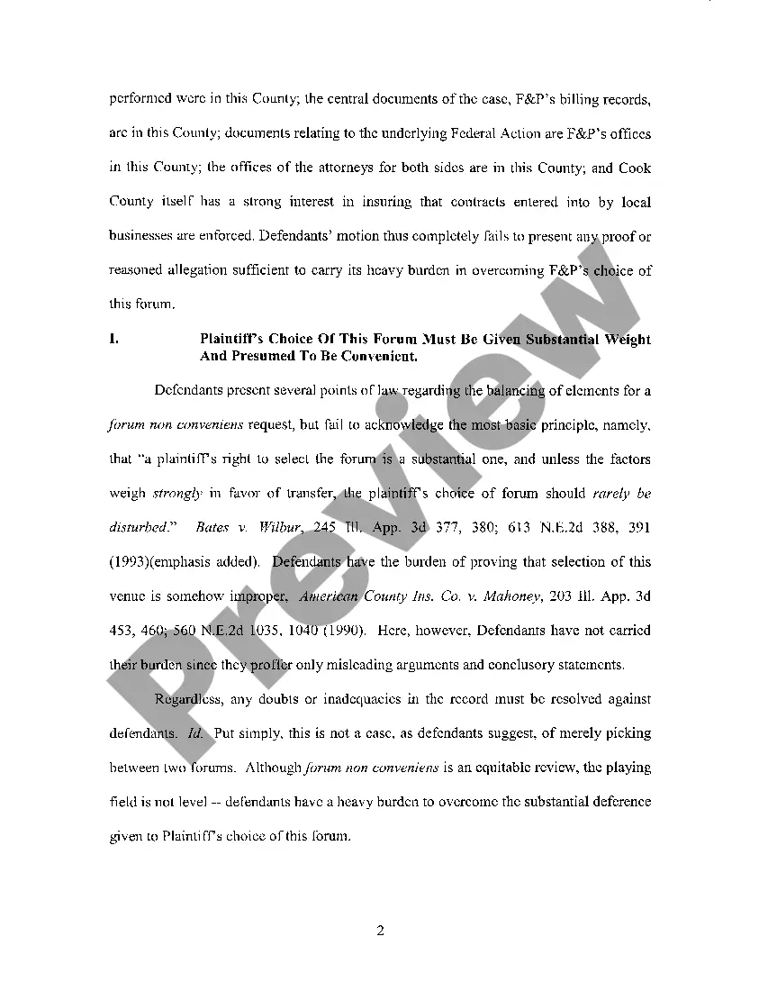Get A04 Plaintiff's Response To Defendants' Motion To Transfer For Forum Non Convenient Preview A04 Plaintiff's Response To Defendants' Motion To Transfer For Forum Non Convenient