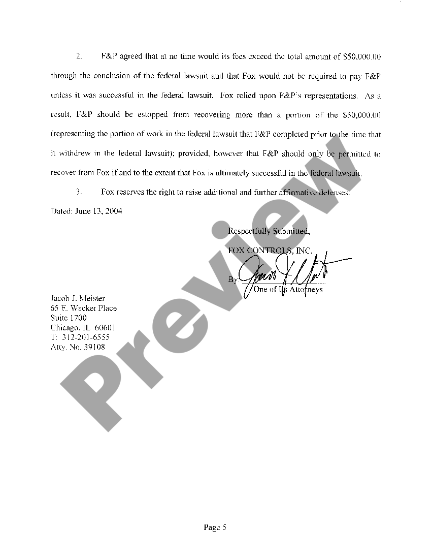 Illinois Answer And Affirmative Defenses To First Amended Complaint
