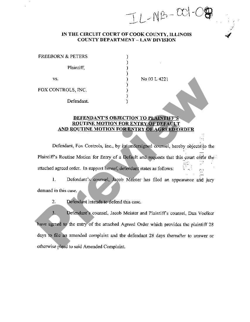Elgin Illinois Defendant's Objection To Plaintiff's Routine Motion For