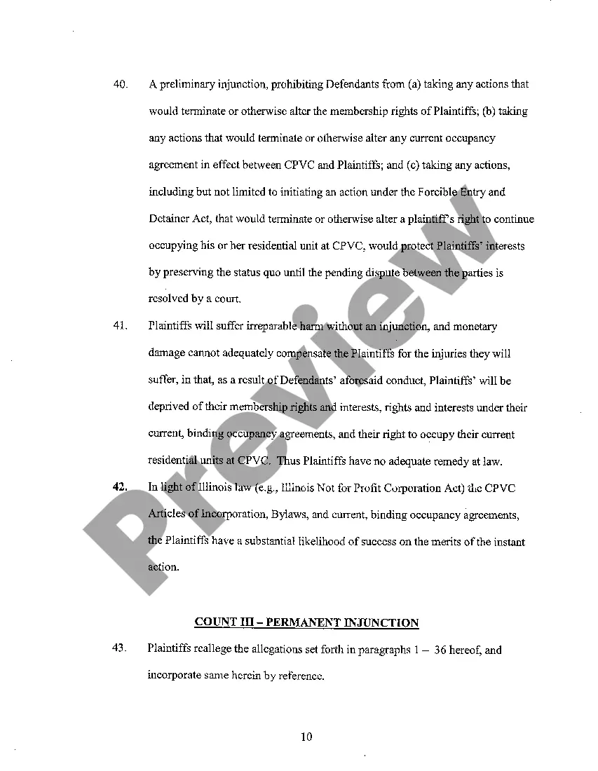 Preview A01 Verified Complaint For Declaratory And Injunctive Relief regarding Affordable Cooperative Housing