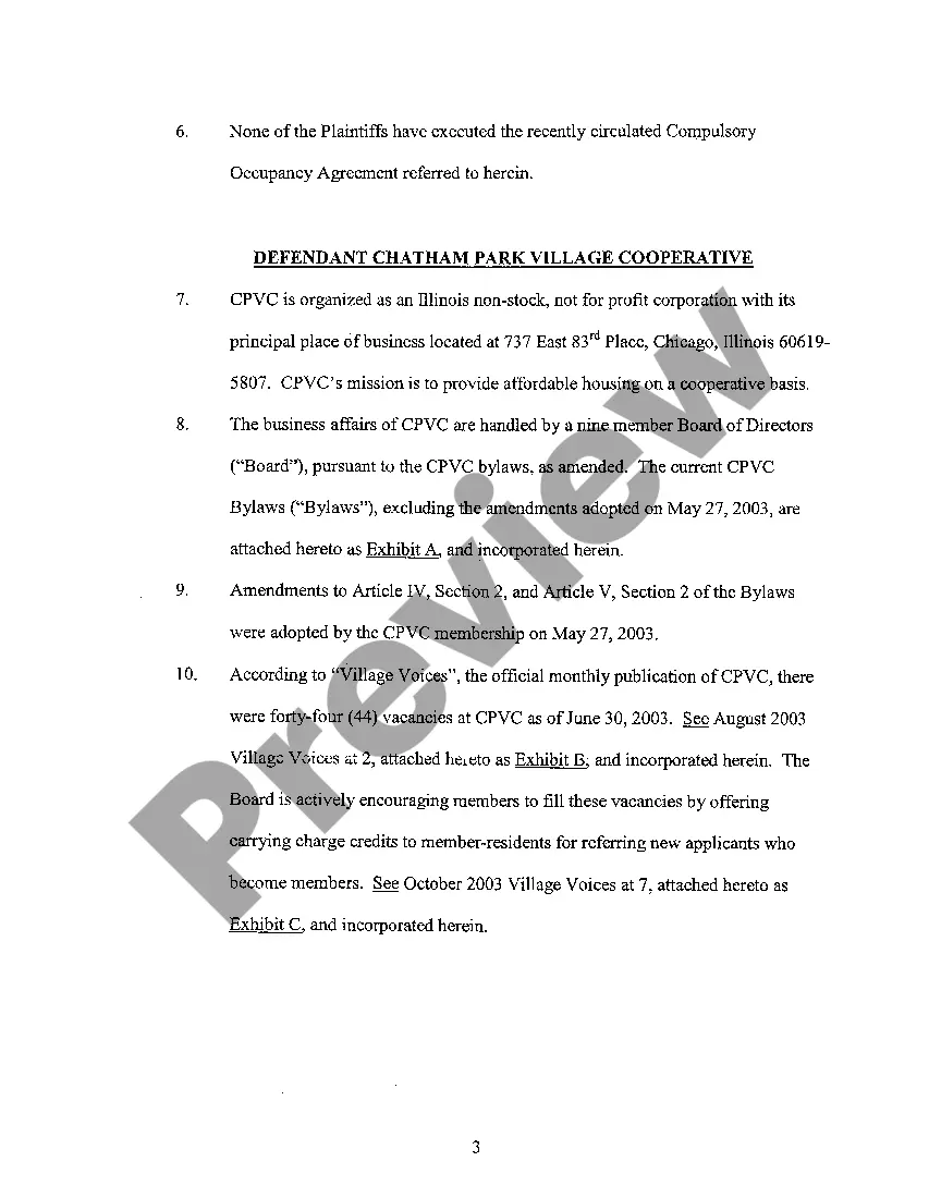 Preview A01 Verified Complaint For Declaratory And Injunctive Relief regarding Affordable Cooperative Housing