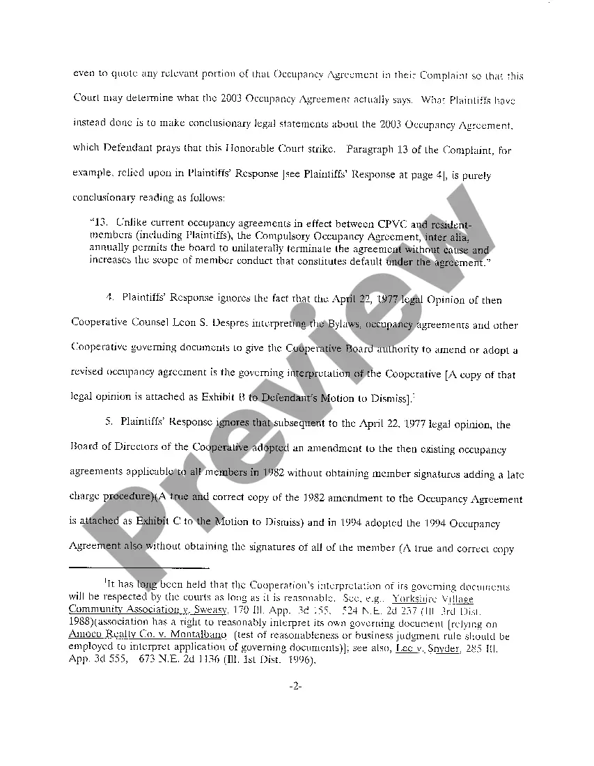 Preview A07 Reply In Support Of Defendant's Motion To Dismiss Pursuant To Section 2-619