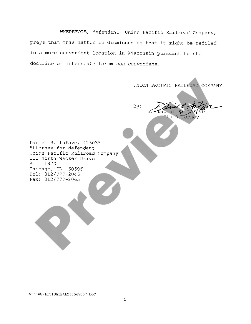 Get A01 Motion To Dismiss Under The Doctrine Of Interstate Forum Non Convenient Preview A01 Motion To Dismiss Under The Doctrine Of Interstate Forum Non Convenient