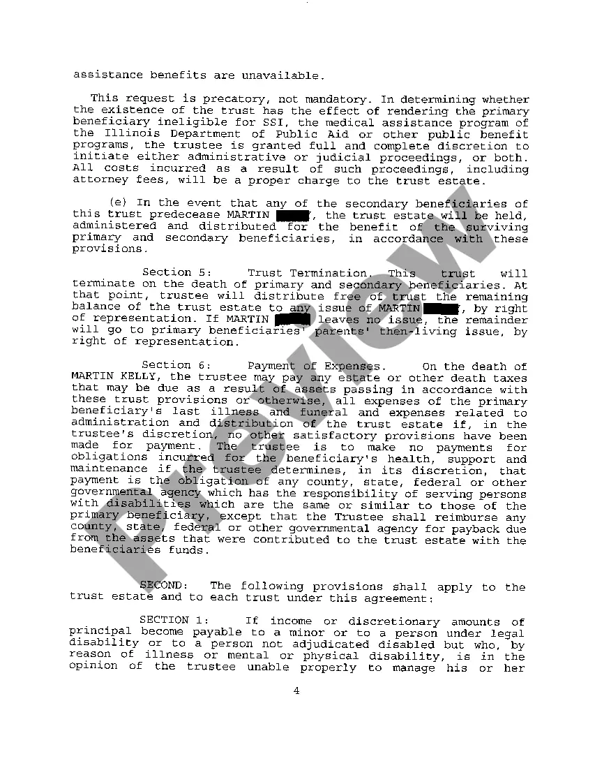 Preview A01 Petition To Authorize The Transfer Of The Estate To The Special Needs Trust with Draft of Trust Attached