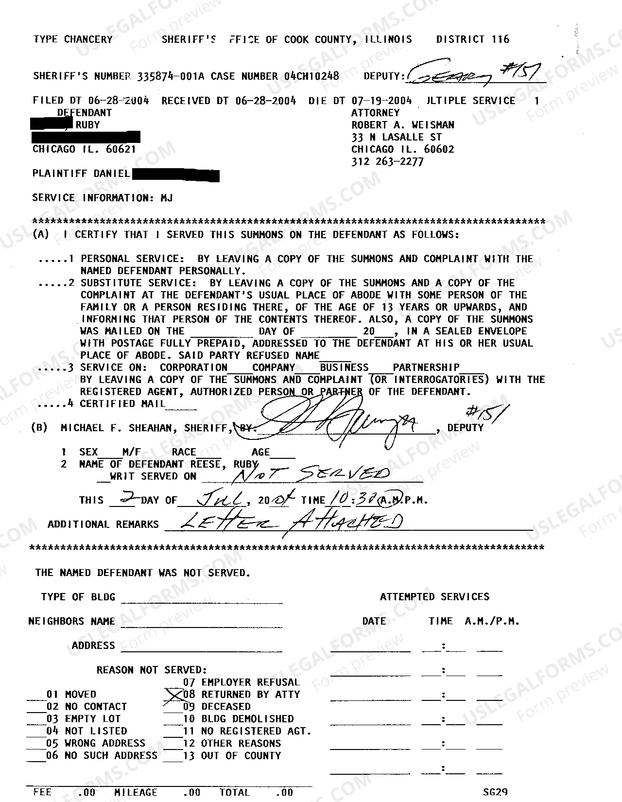 Preview A06 Mortgage Foreclosure Summons