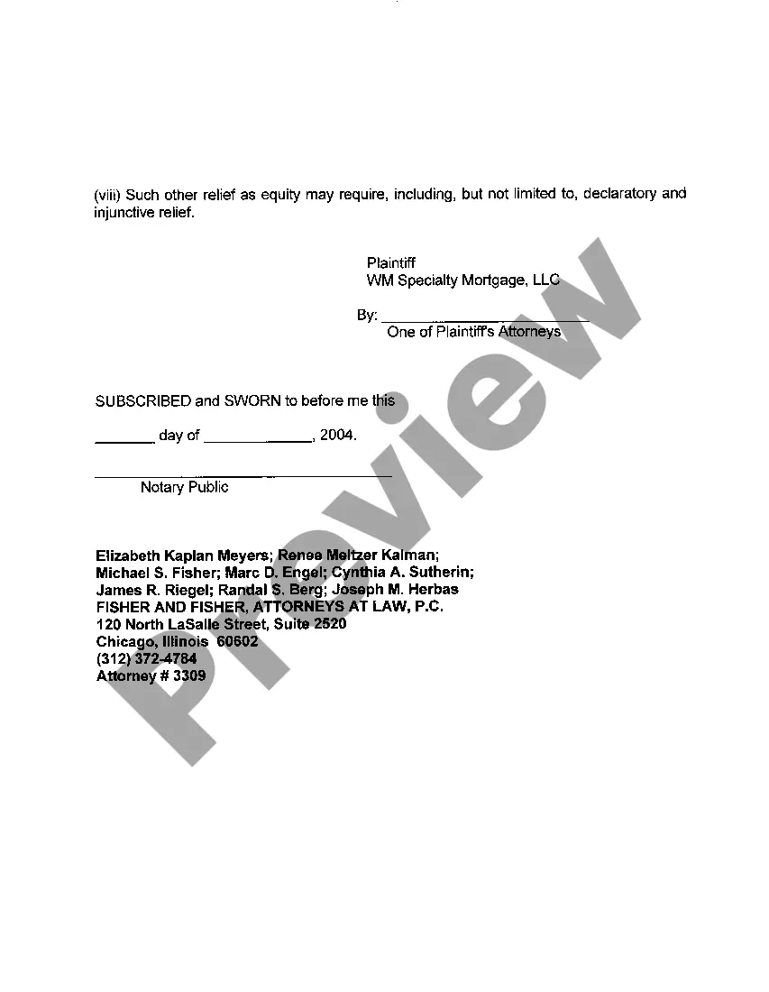 Preview A01 Complaint For Foreclosure