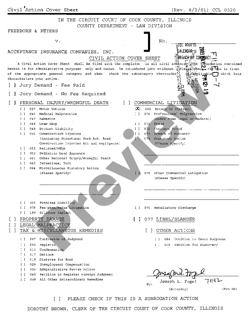 Get A01 Complaint For Breach Of Contract regarding Attorneys Fees Preview A01 Complaint For Breach Of Contract regarding Attorneys Fees