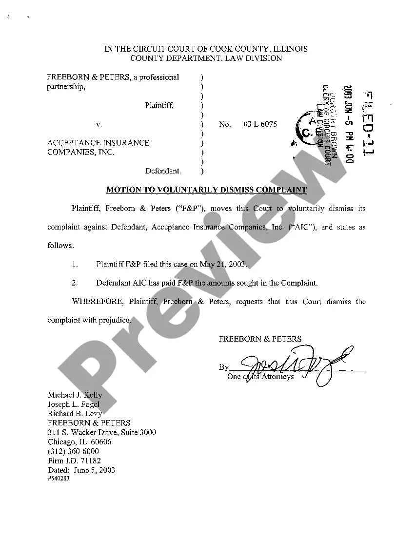 Get A02 Notice and Order to Dismiss Complaint Voluntarily Preview A02 Notice and Order to Dismiss Complaint Voluntarily