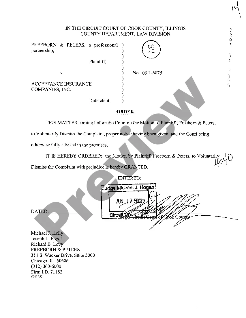 Get A02 Notice and Order to Dismiss Complaint Voluntarily Preview A02 Notice and Order to Dismiss Complaint Voluntarily