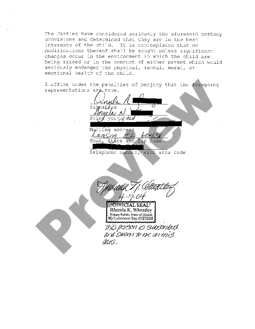 Preview A01 Verified Petition For Joint Custody And Parenting Agreement