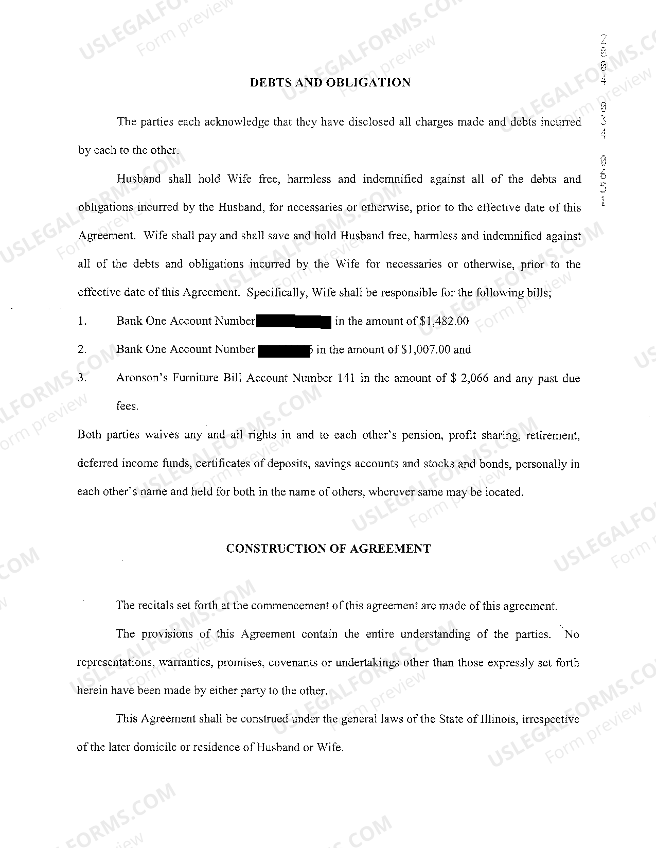 Rockford Illinois Judgment For Dissolution Of Marriage Judgement Of