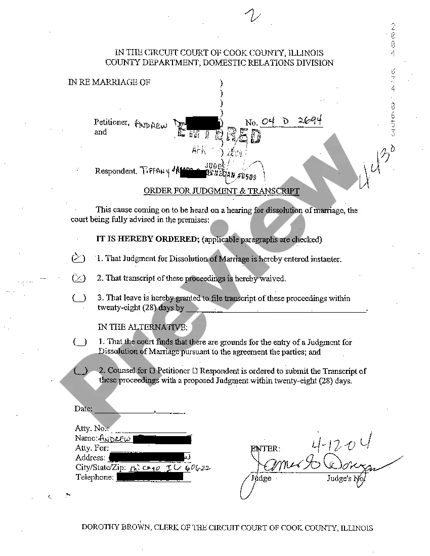 Get Judgment For Dissolution Of Marriage Preview Judgment For Dissolution Of Marriage
