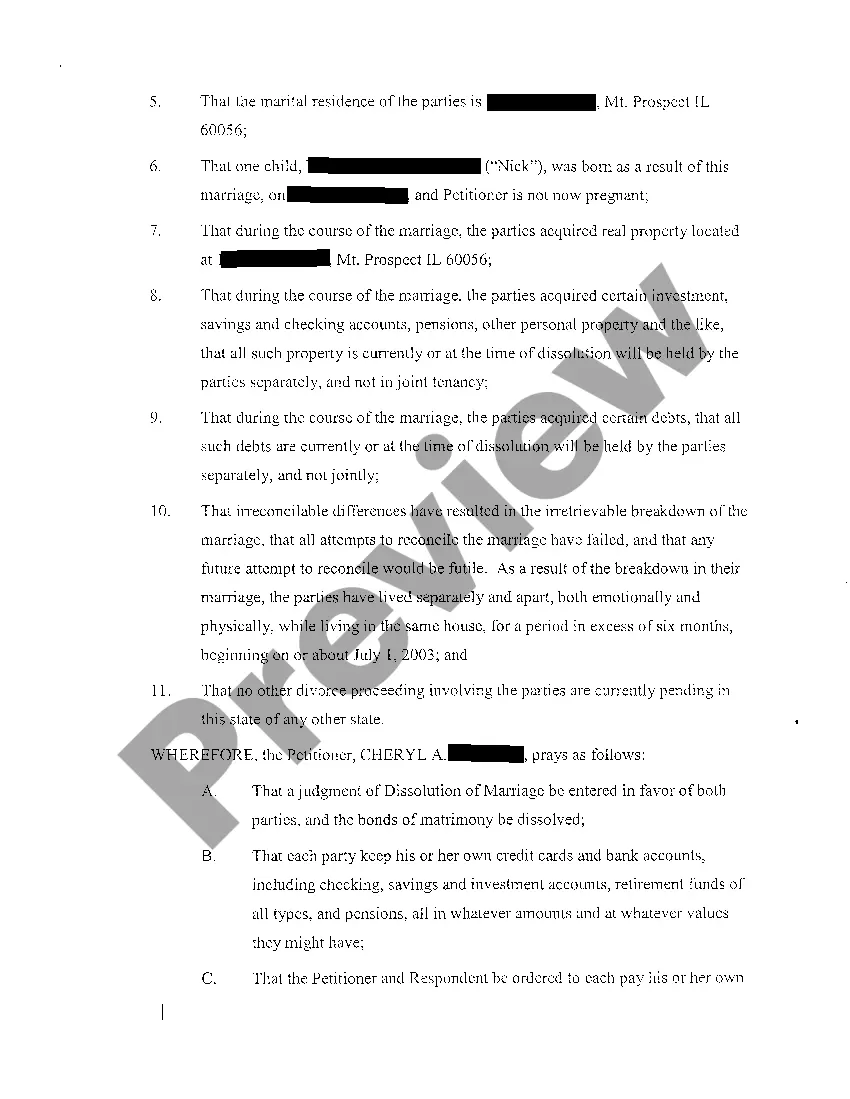 Get A02 Petition For Dissolution Of Marriage Preview A02 Petition For Dissolution Of Marriage