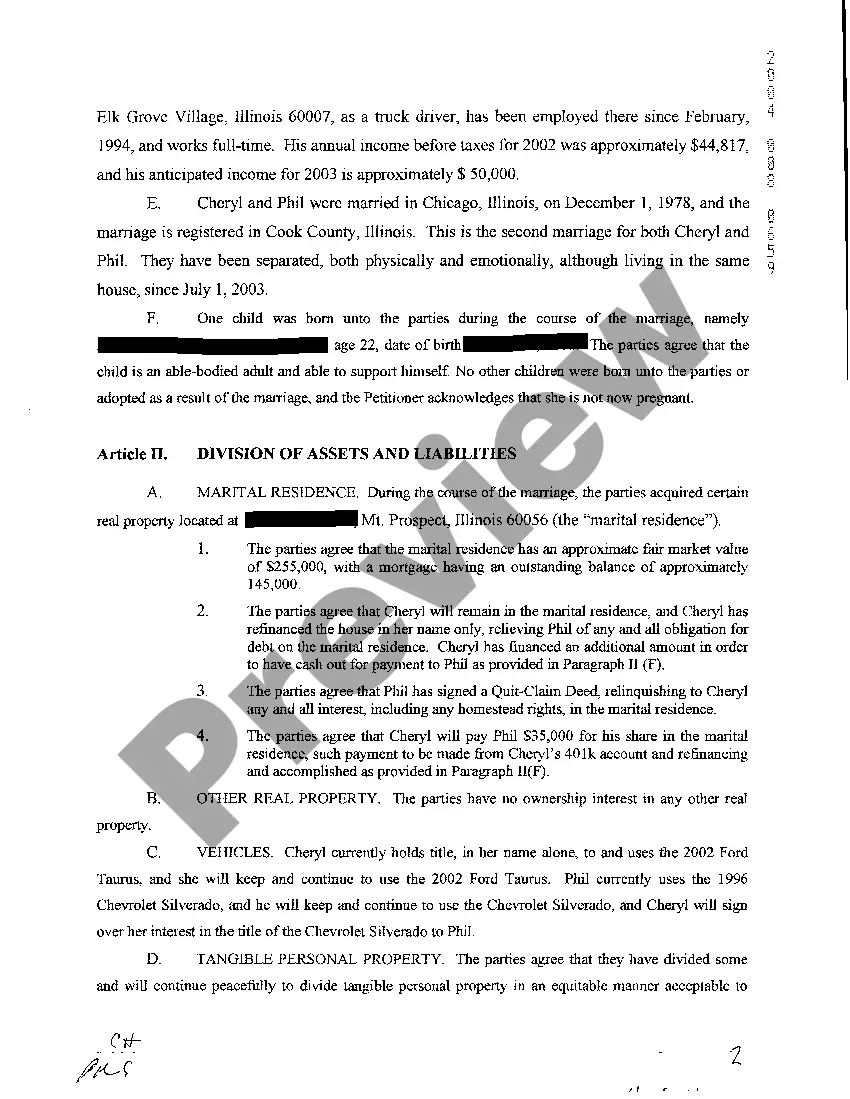Preview A03 Judgment For Dissolution Of Marriage