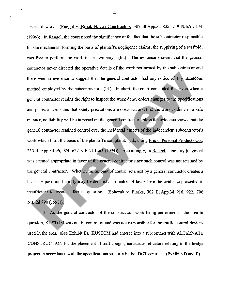 Illinois Motion For Summary Judgment Summary Judgment Illinois US