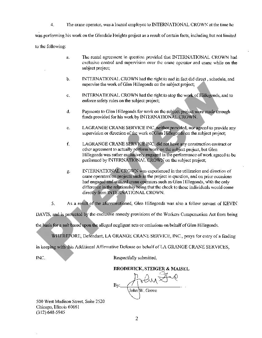 Get A02 Additional Affirmative Defense To Plaintiff's Third Amended Complaint Preview A02 Additional Affirmative Defense To Plaintiff's Third Amended Complaint