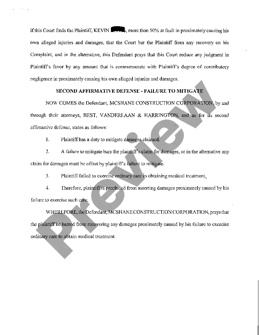 Get A01 Answer and Affirmative Defenses to Second Amended Complaint regarding fall from beam on construction site Preview A01 Answer and Affirmative Defenses to Second Amended Complaint regarding fall from beam on construction site