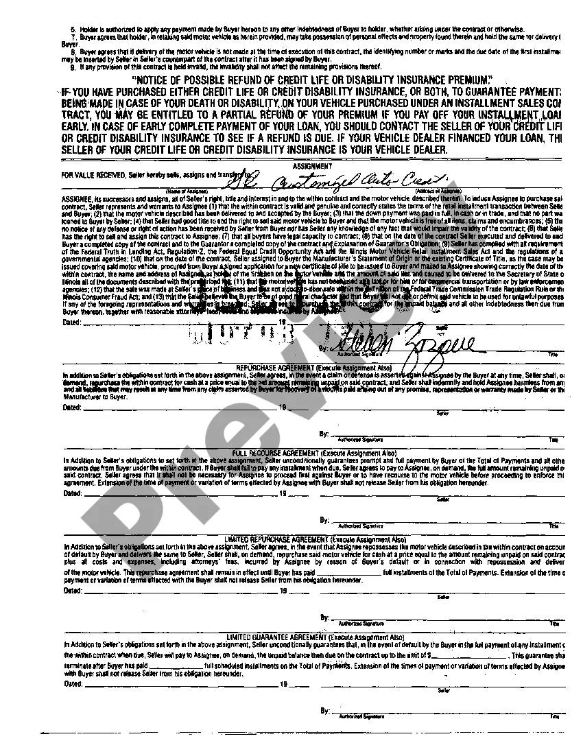 Preview Complaint to Collect Balance Due on Retail Installment Contract