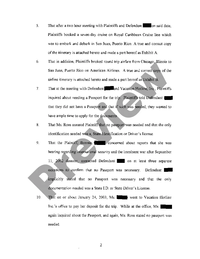 Get Verified Complaint alleging Quantum Meruit and Unjust Enrichment regarding vacation planning Preview Verified Complaint alleging Quantum Meruit and Unjust Enrichment regarding vacation planning