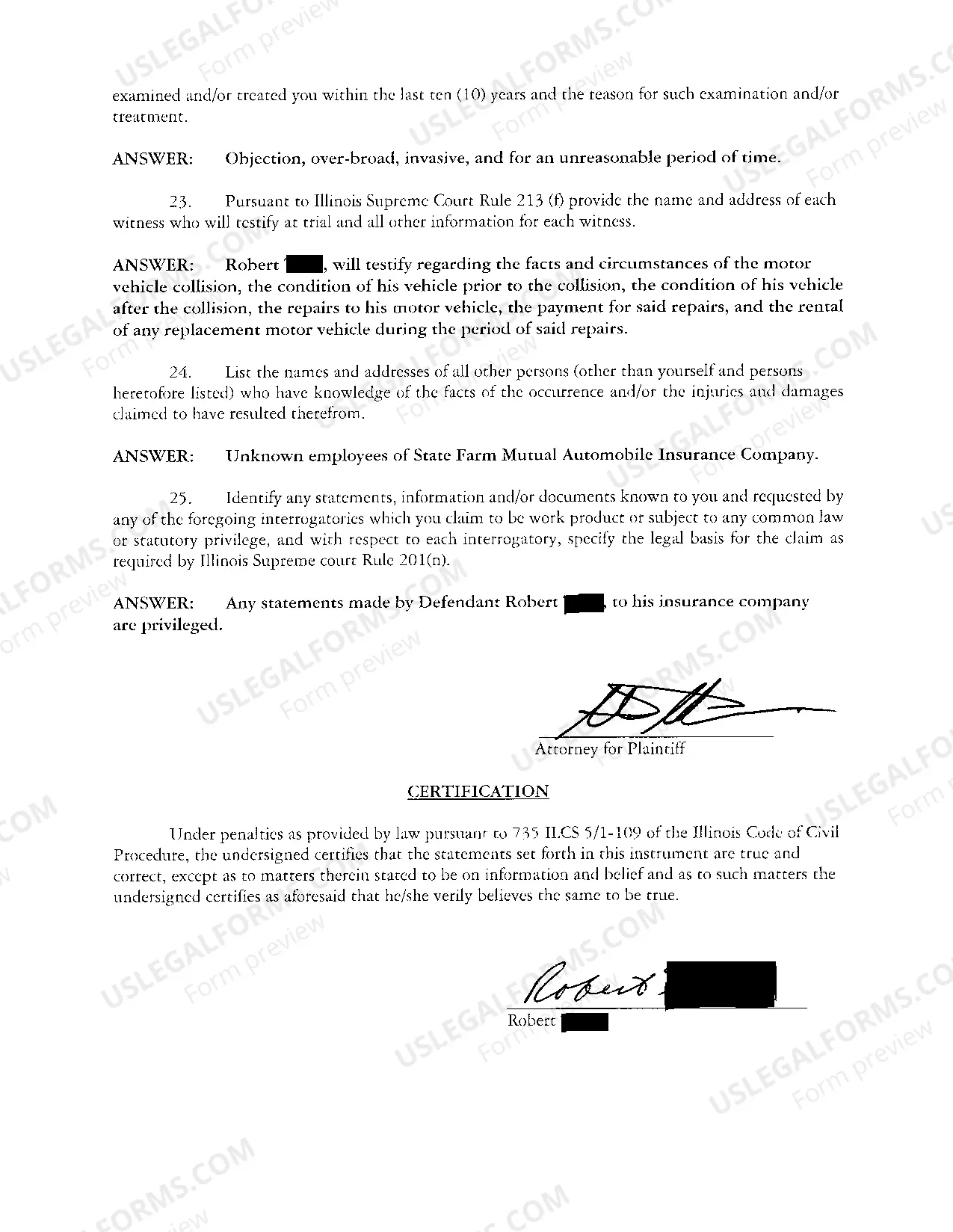 Preview A07 Defendant's Answer To Plaintiff's Interrogatories