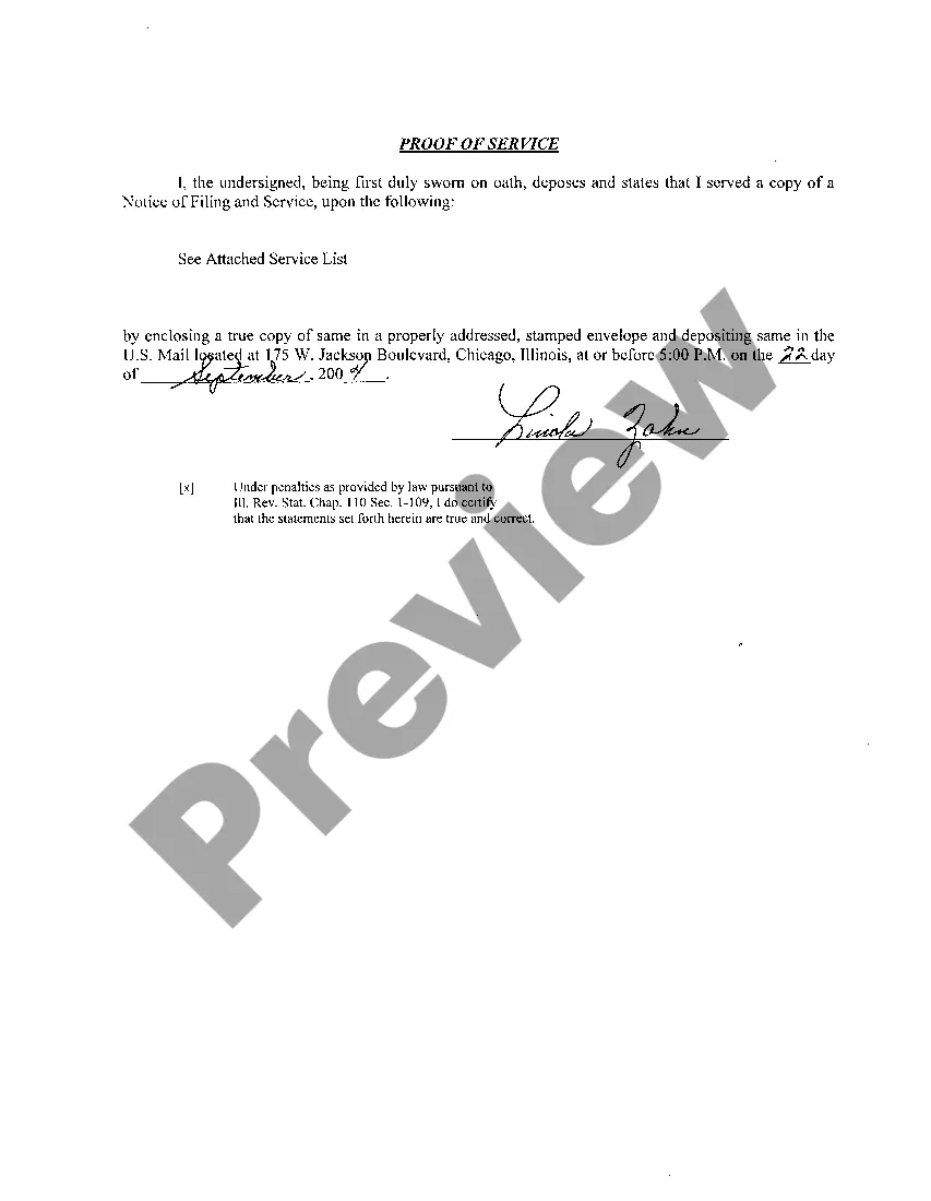 Preview A02 Notice of Filing and Service of Answer to Complaint