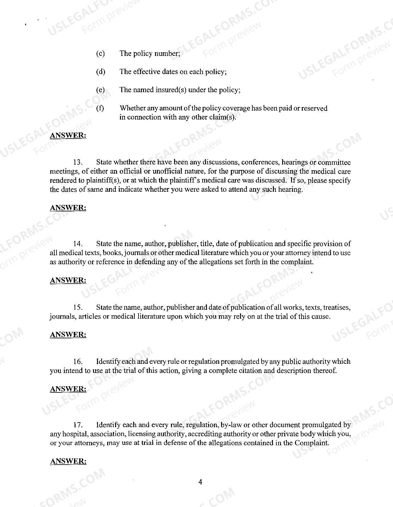 Preview A06 Interrogatories to Defendant Doctor