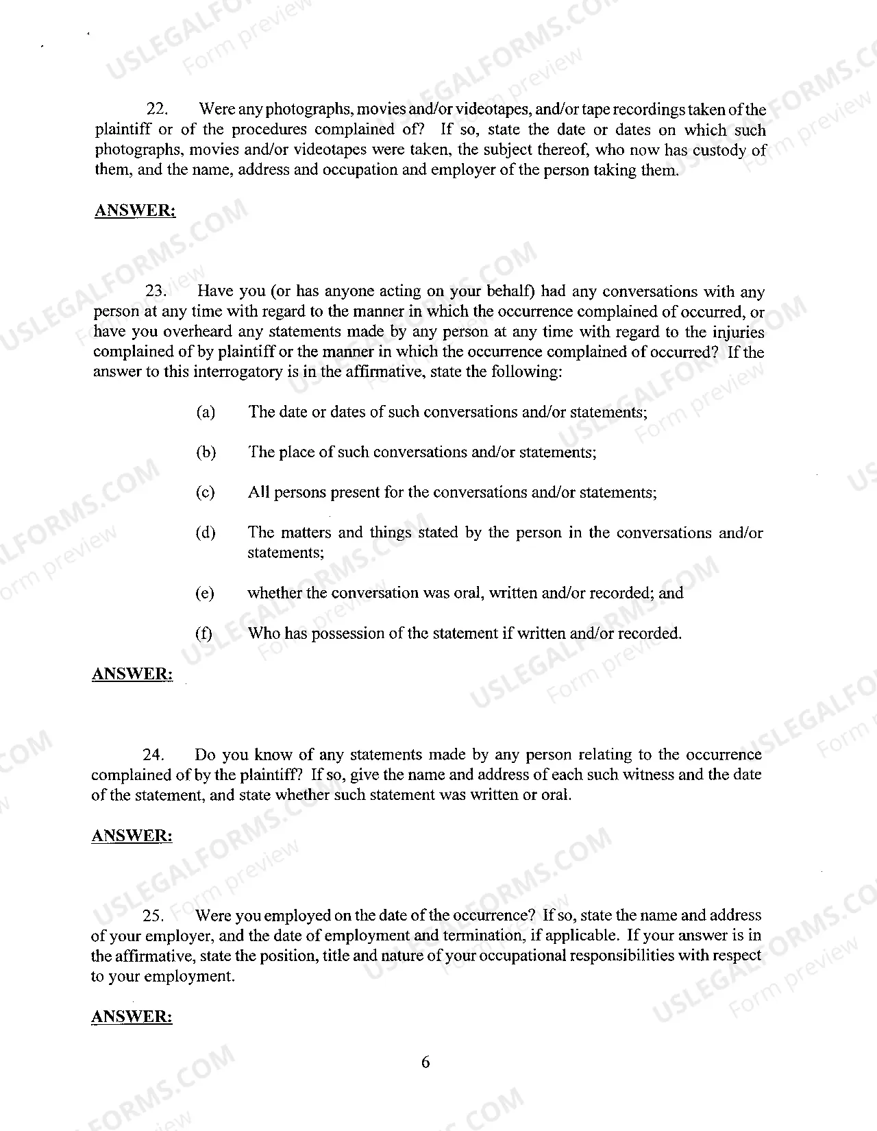 Preview A06 Interrogatories to Defendant Doctor