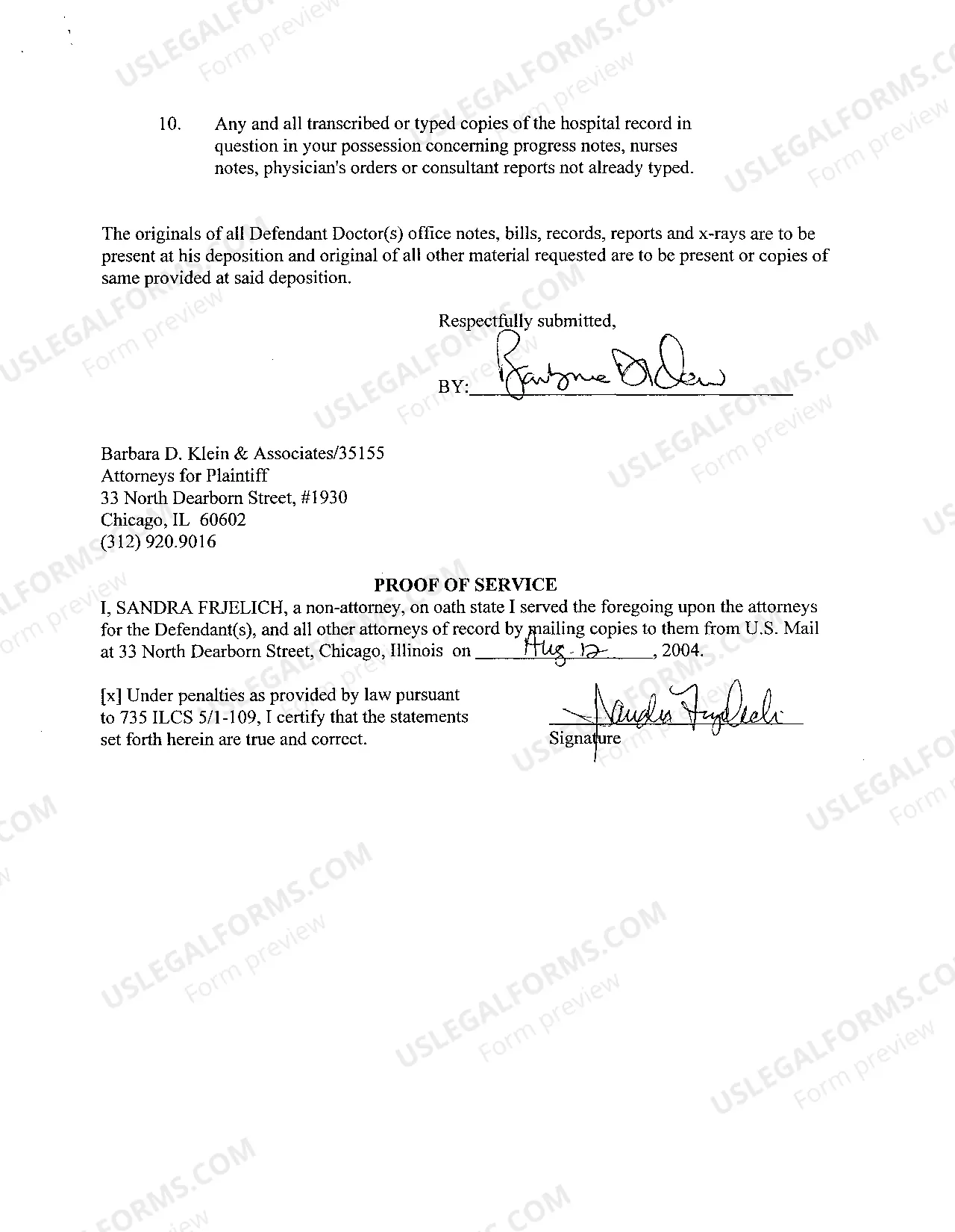 Preview A08 Notice to Produce at Deposition