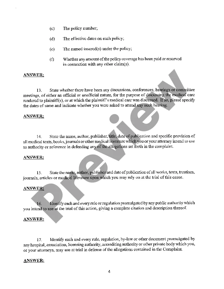 Preview A11 Interrogatories to Defendant Doctor