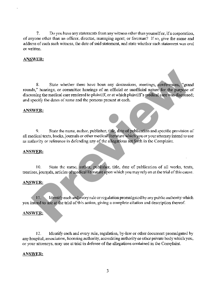 Illinois Interrogatories to Defendant | US Legal Forms