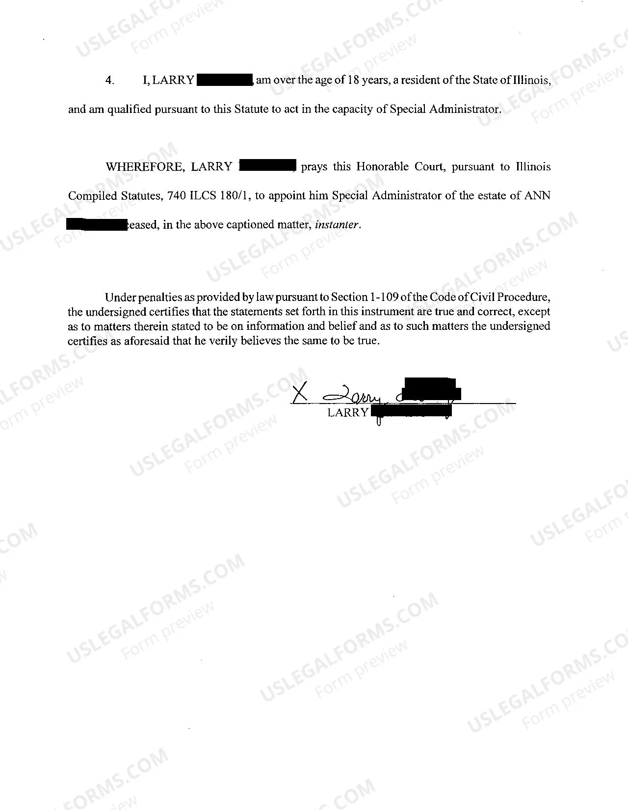 Preview A20 Petition to Appoint Special Administrator