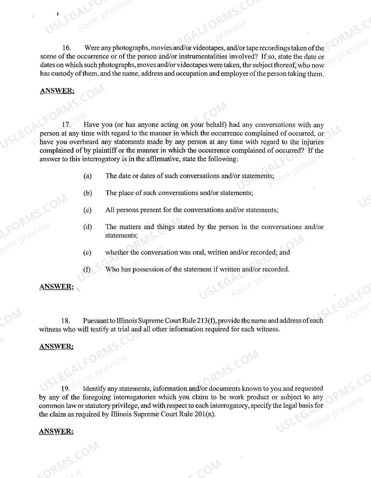 Preview A21 Interrogatories to Defendant Hospital