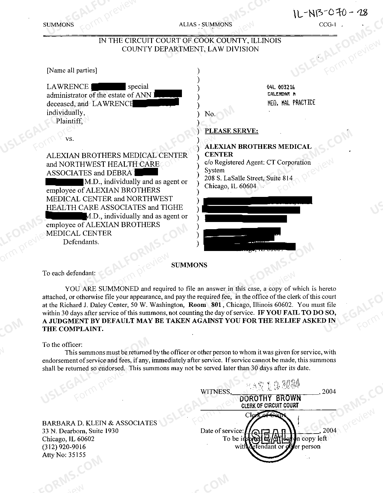 Illinois Summons - Summons Illinois | US Legal Forms
