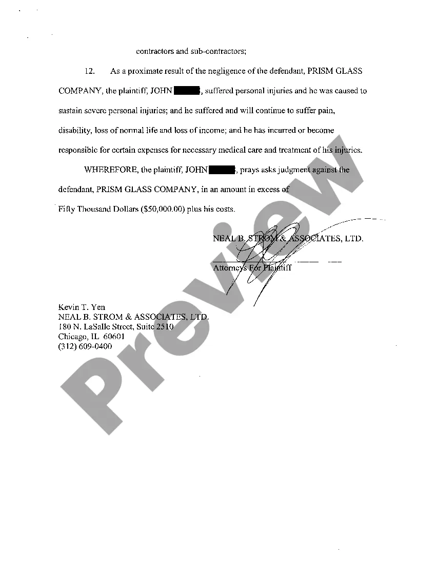 Preview A02 Complaint at Law Against University and Contractor for Injuries from Fallen Temporary Window