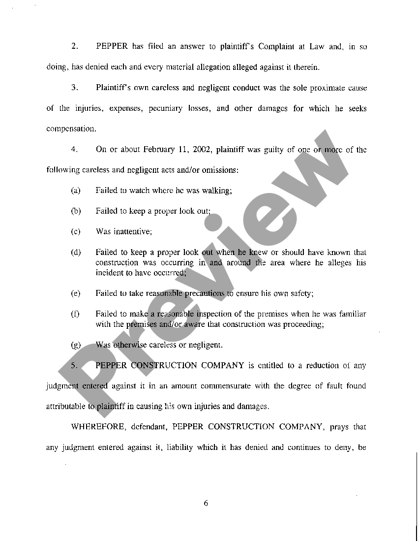 Illinois Answer and Affirmative Defenses to Plaintiff's Complaint at