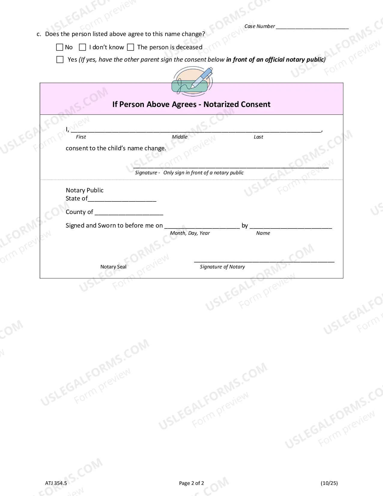 Preview Request for Minor Name Change - Additional Parent