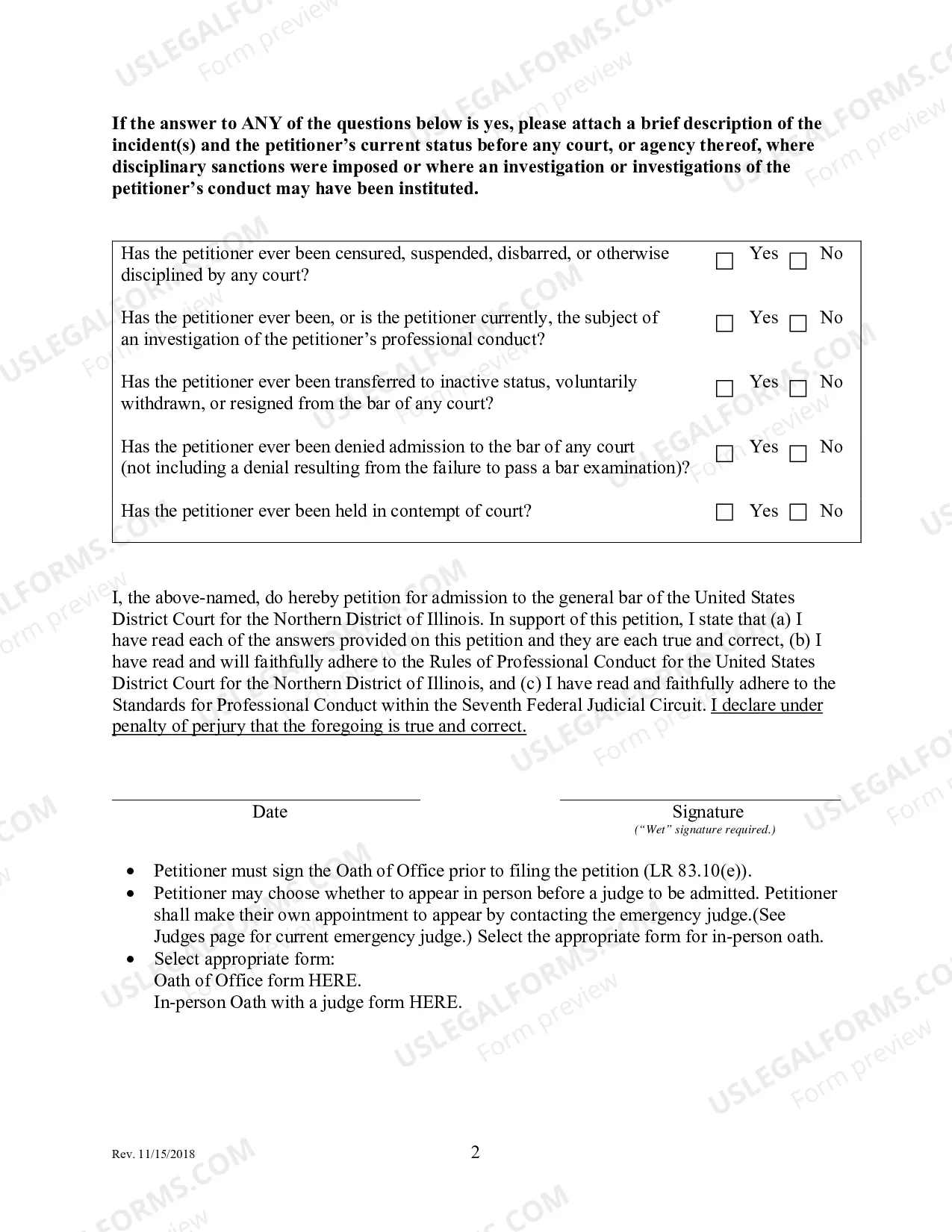 Preview Petition for Admission to the Trial Bar