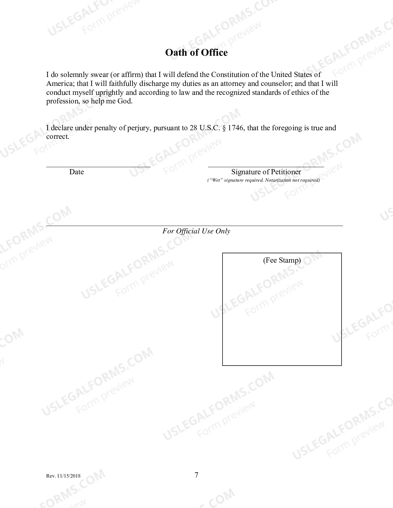 Preview Petition for Admission to the Trial Bar