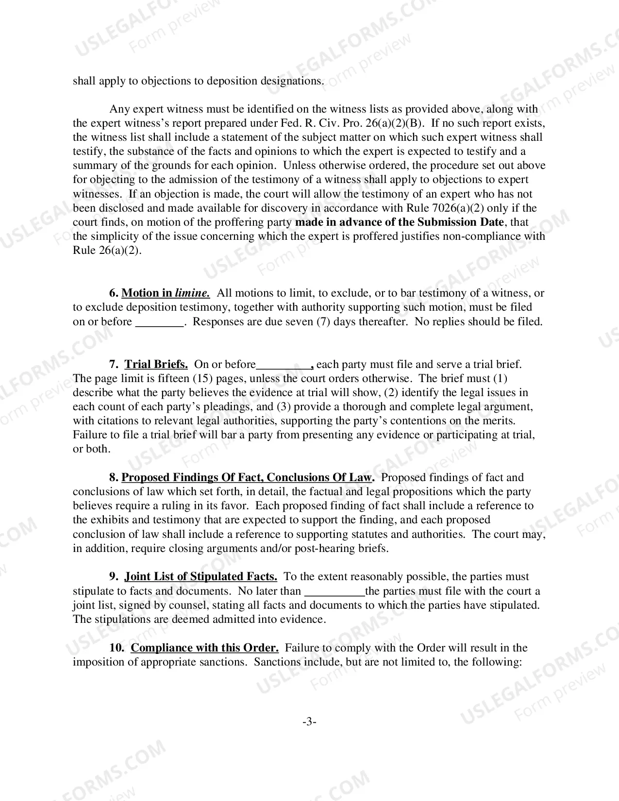 Preview Final Pretrial Order (Judge Cox)