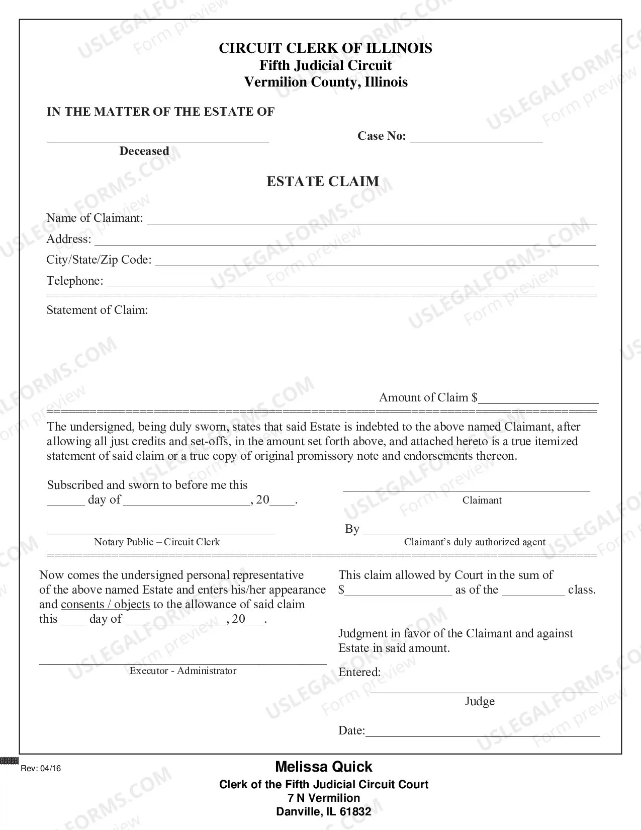 Preview Estate Claim