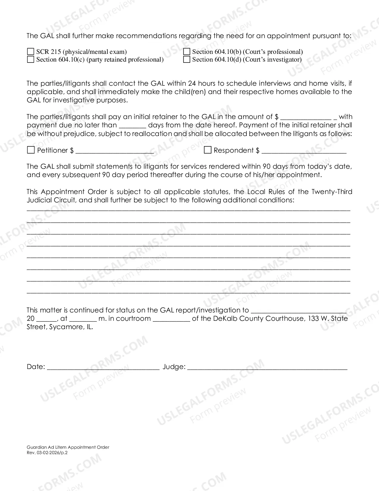 Preview Order appointing Guardian ad Litem