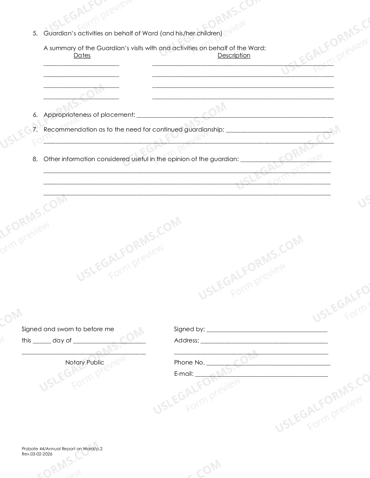 Preview Annual Report On Ward