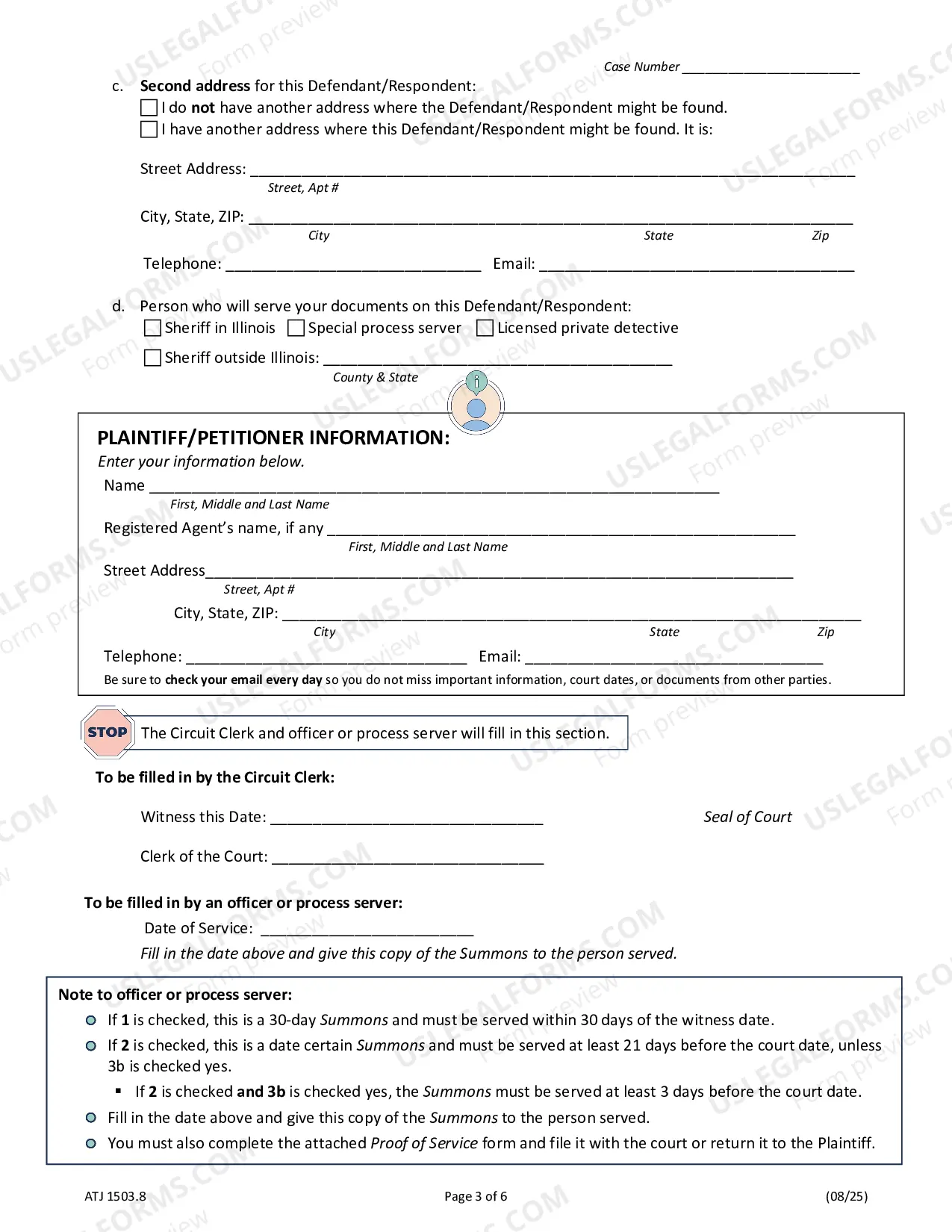 Preview Circuit Clerk Summons