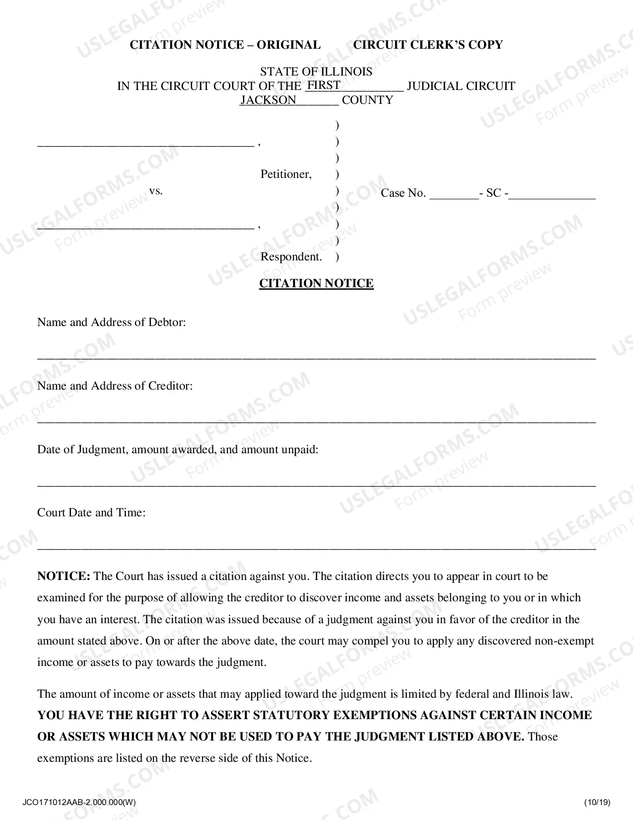 Preview Citation Notice