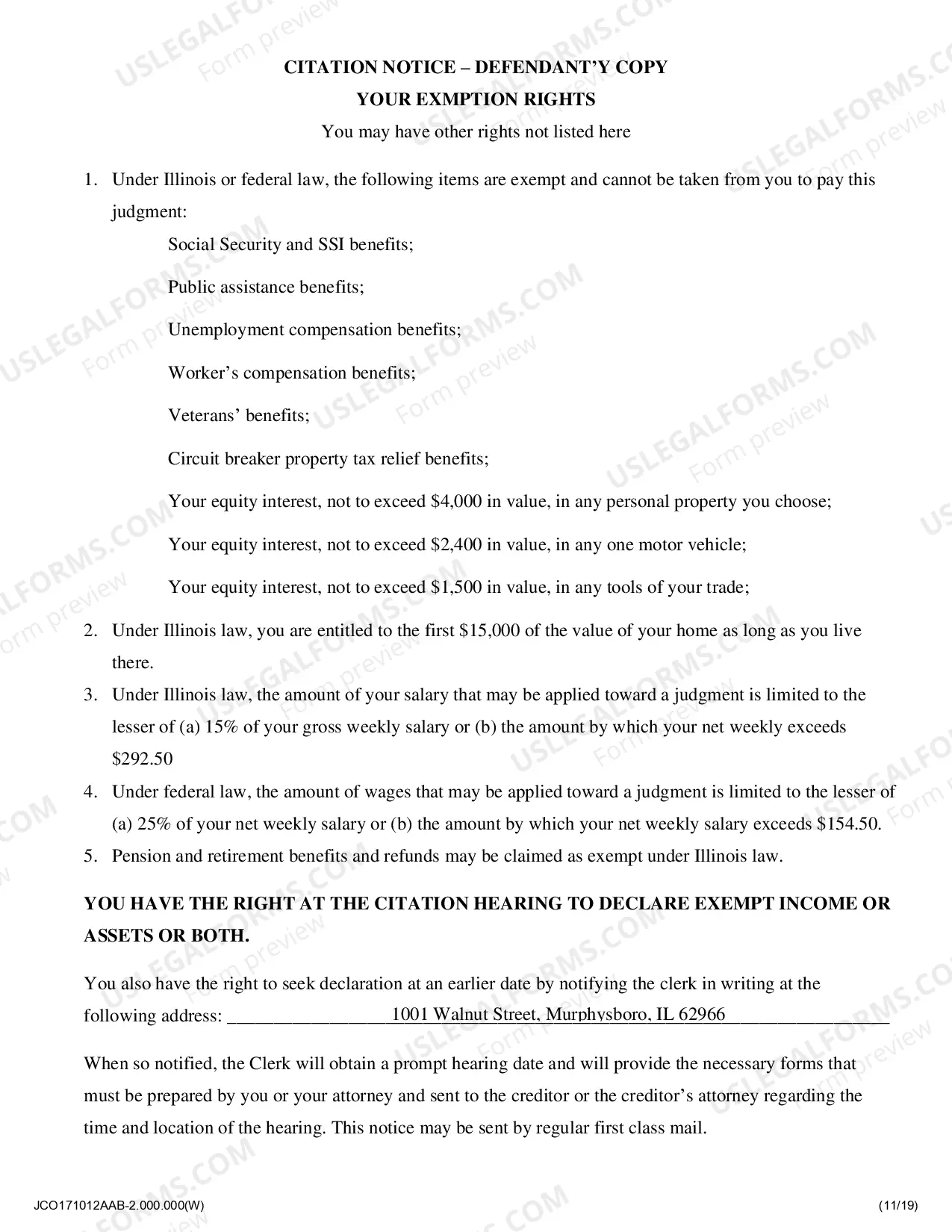 Preview Citation Notice
