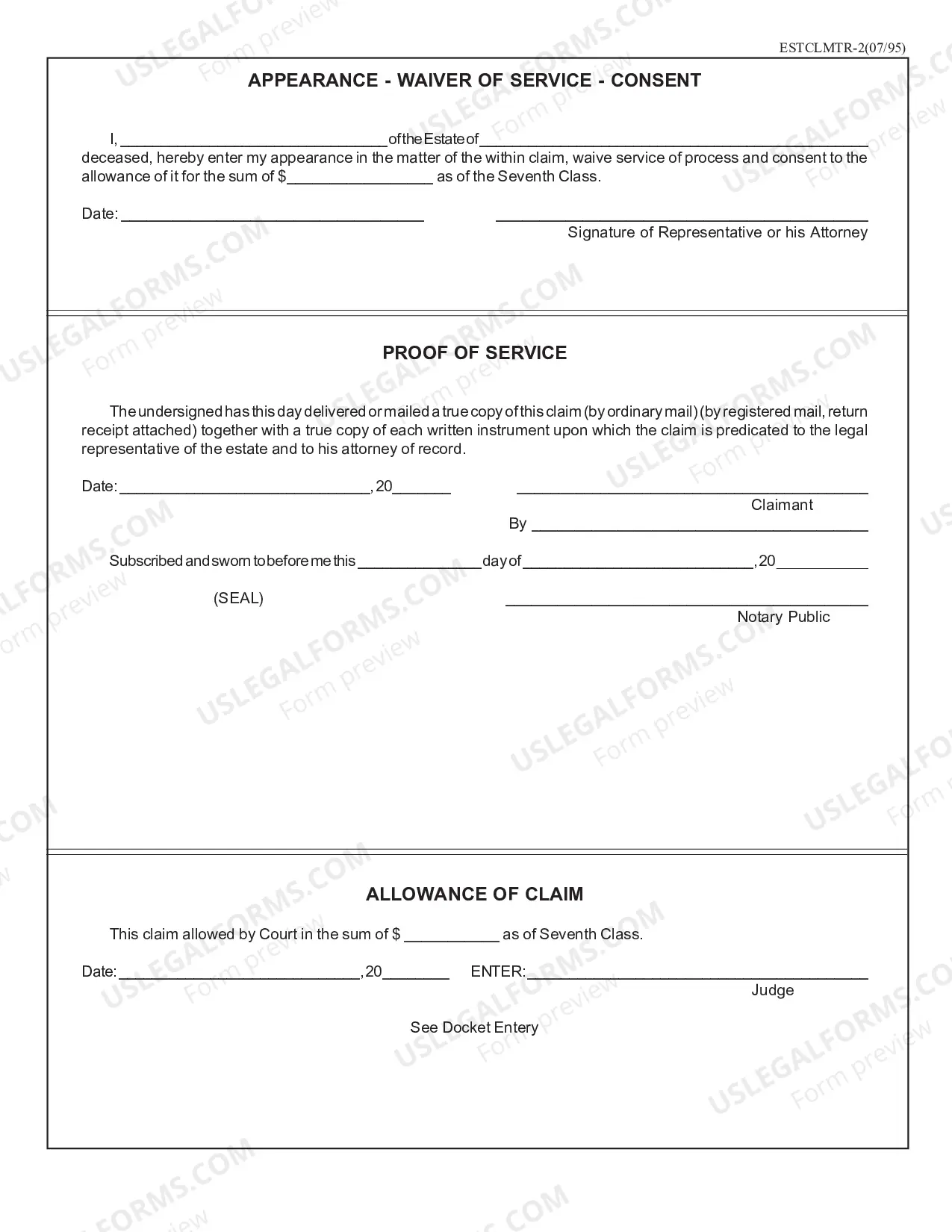 Preview Estate Claim-Tort