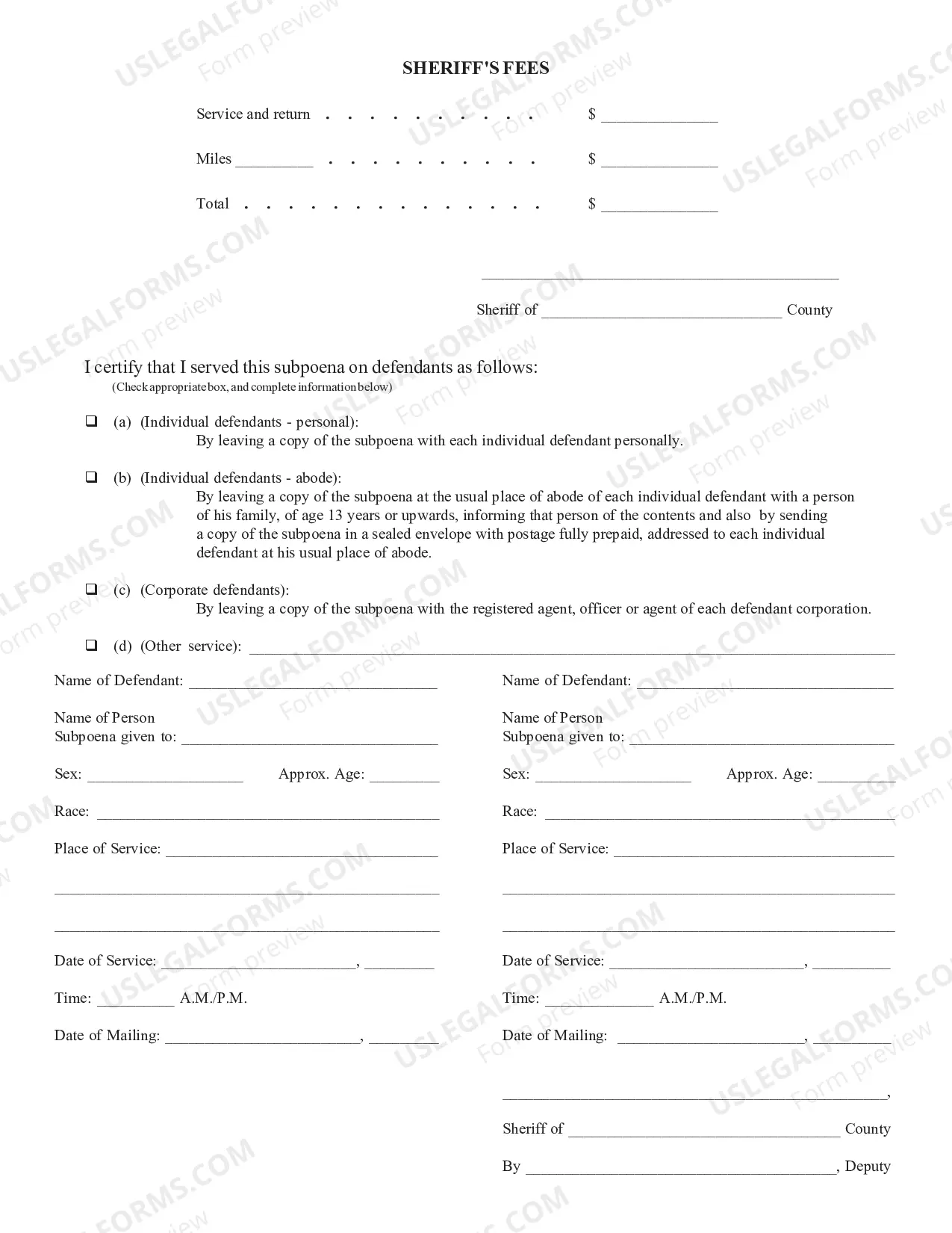 Preview Subpoena Duces Tecum - Civil
