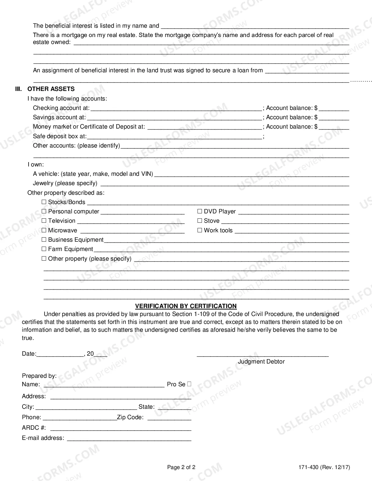 Preview Income and Asset Form